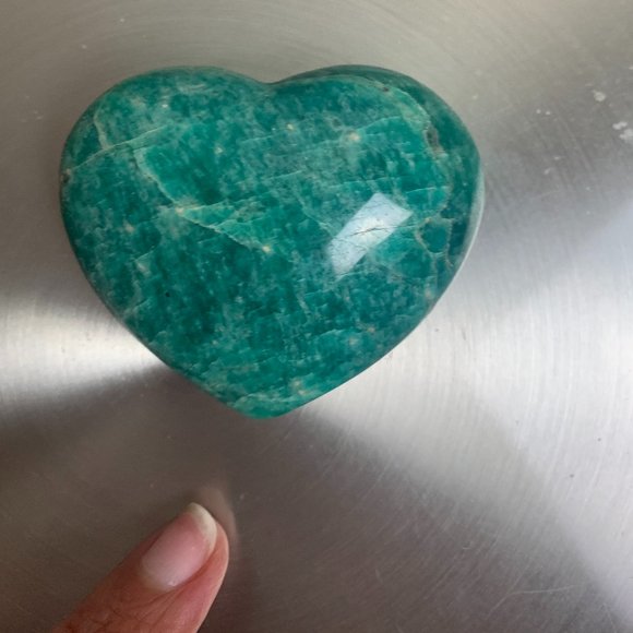 Amazonite Puffed Heart Crystal - Picture 1 of 3